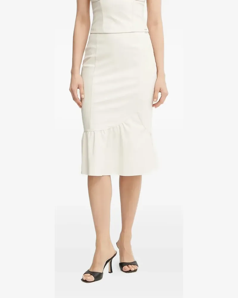 Armani Exchange Midirock mit Rüschensaum - Nude Nude