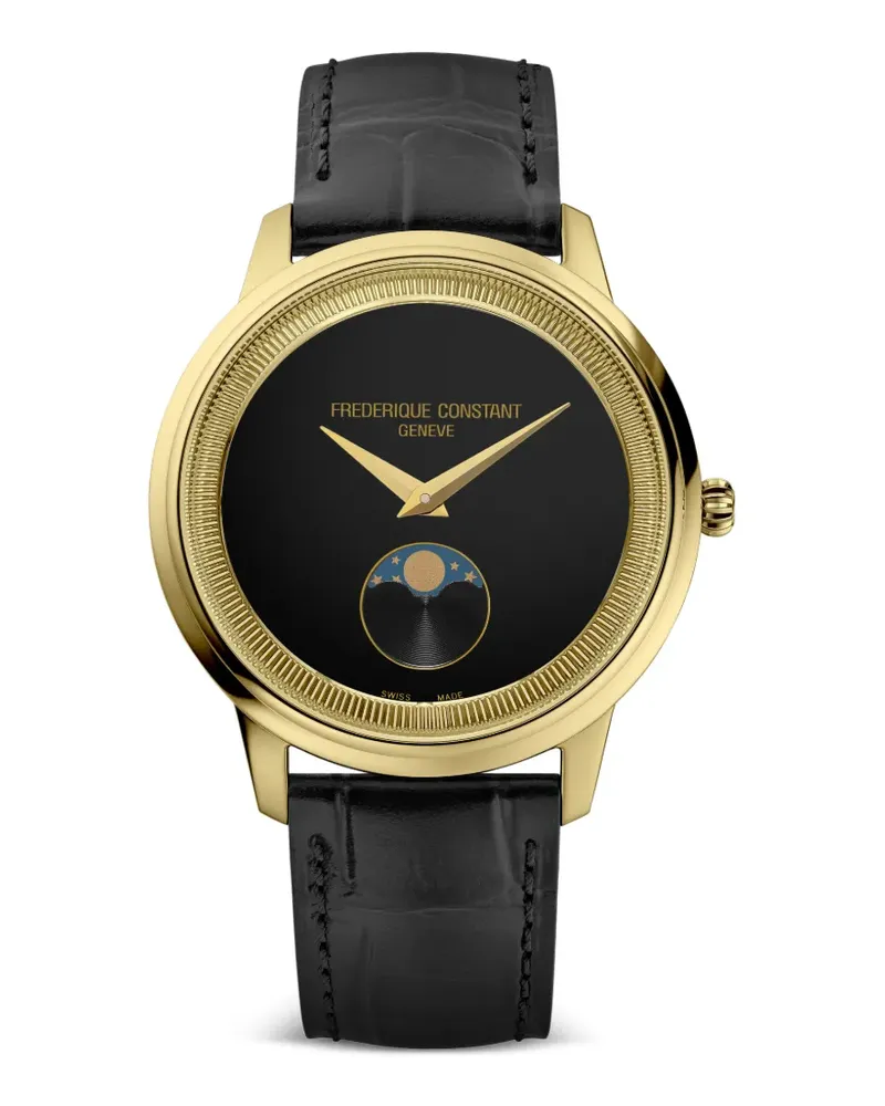 Frédérique Constant Classics Moneta Moonphase Armbanduhr mit Quarzwerk 37mm - Schwarz Schwarz