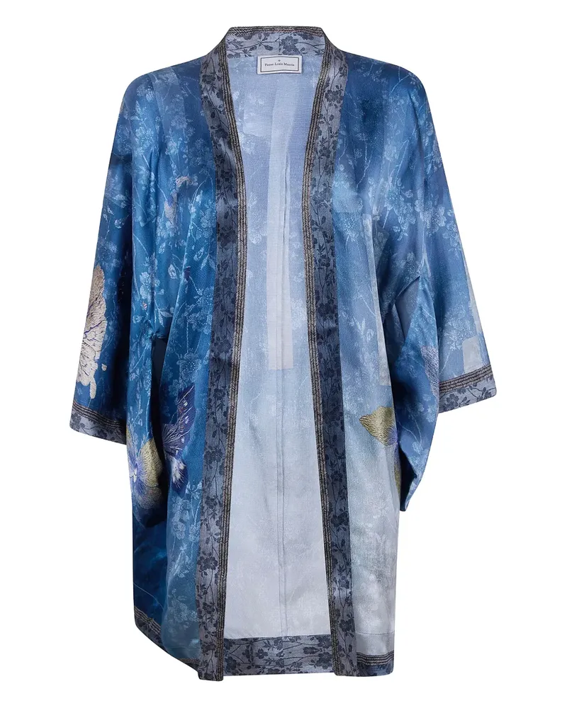 Pierre-Louis Mascia Kimono-Jacke mit Blumen-Print - Blau Blau