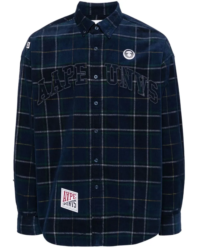 BAPE Hemd mit Logo-Patch - Blau Blau