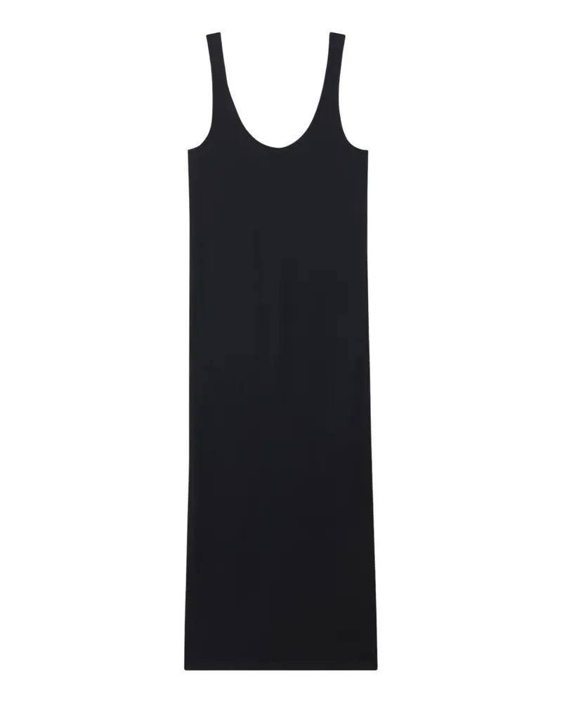 Another Tomorrow asymmetric seam-detail dress - Schwarz Schwarz
