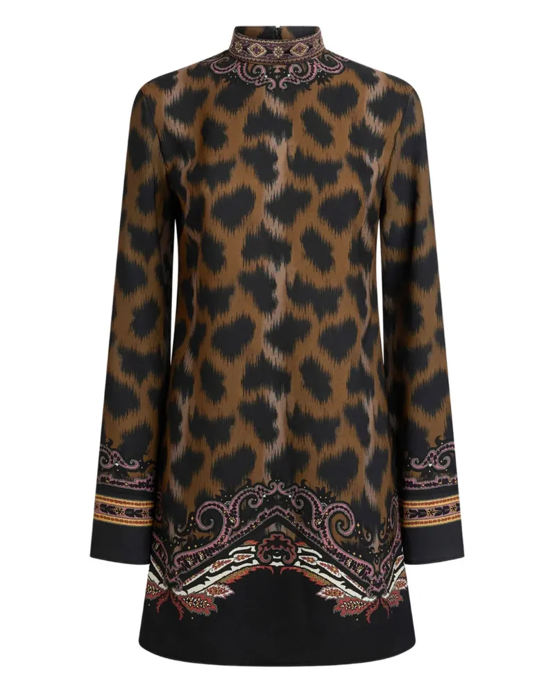 Etro animal-print tunic dress - Braun Braun