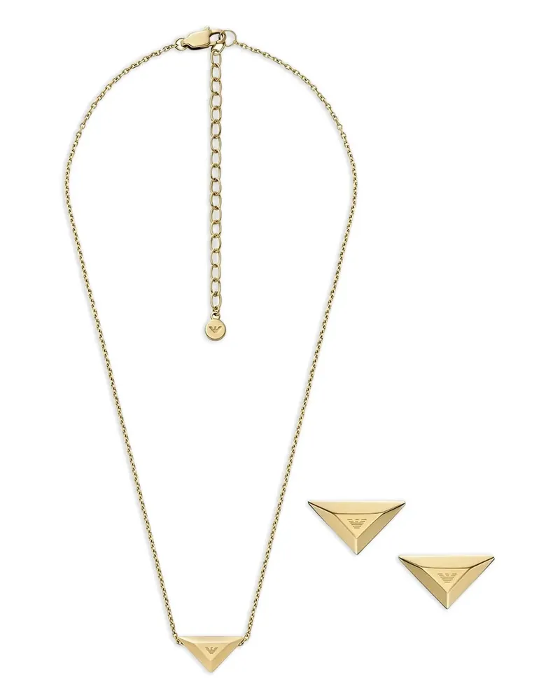 Emporio Armani Schmuck-Set mit Logo-Anhänger - Gold Gold