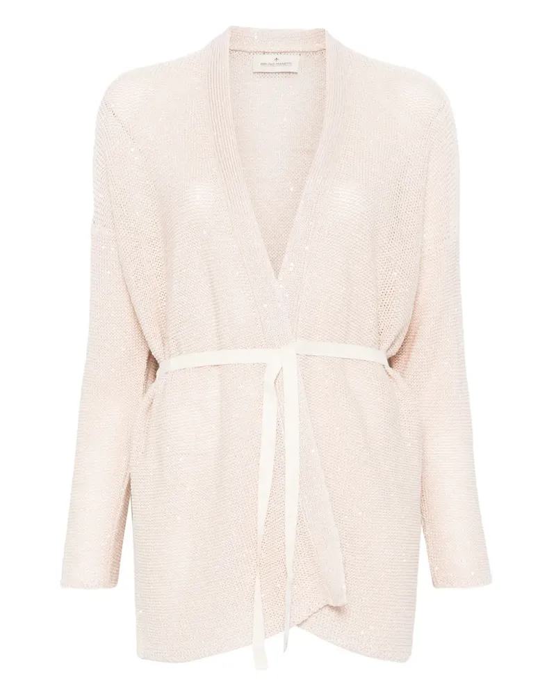 Bruno Manetti Cardigan mit Pailletten - Nude Nude