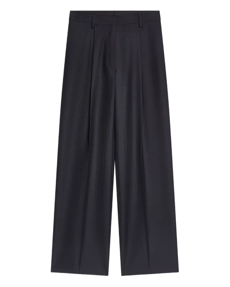 Dries van Noten Wollhose mit Falten - Blau Blau