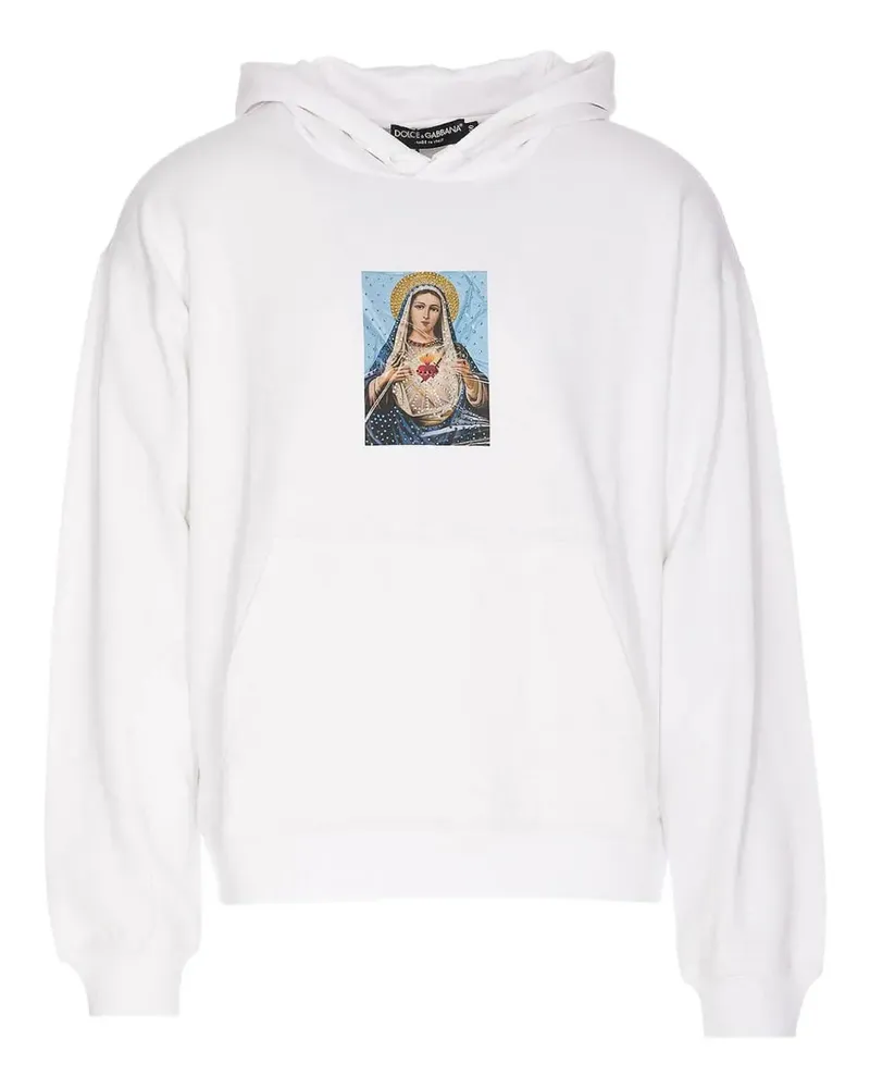 Dolce & Gabbana Hoodie mit Print - Weiß Weiß