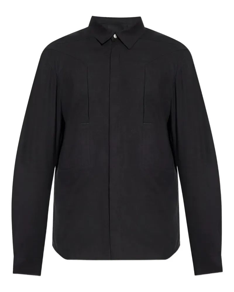 Rick Owens Hemd mit Kontrasteinsätzen - Schwarz Schwarz