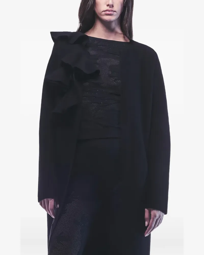 Liviana Conti Aaron ruffled coat - Schwarz Schwarz
