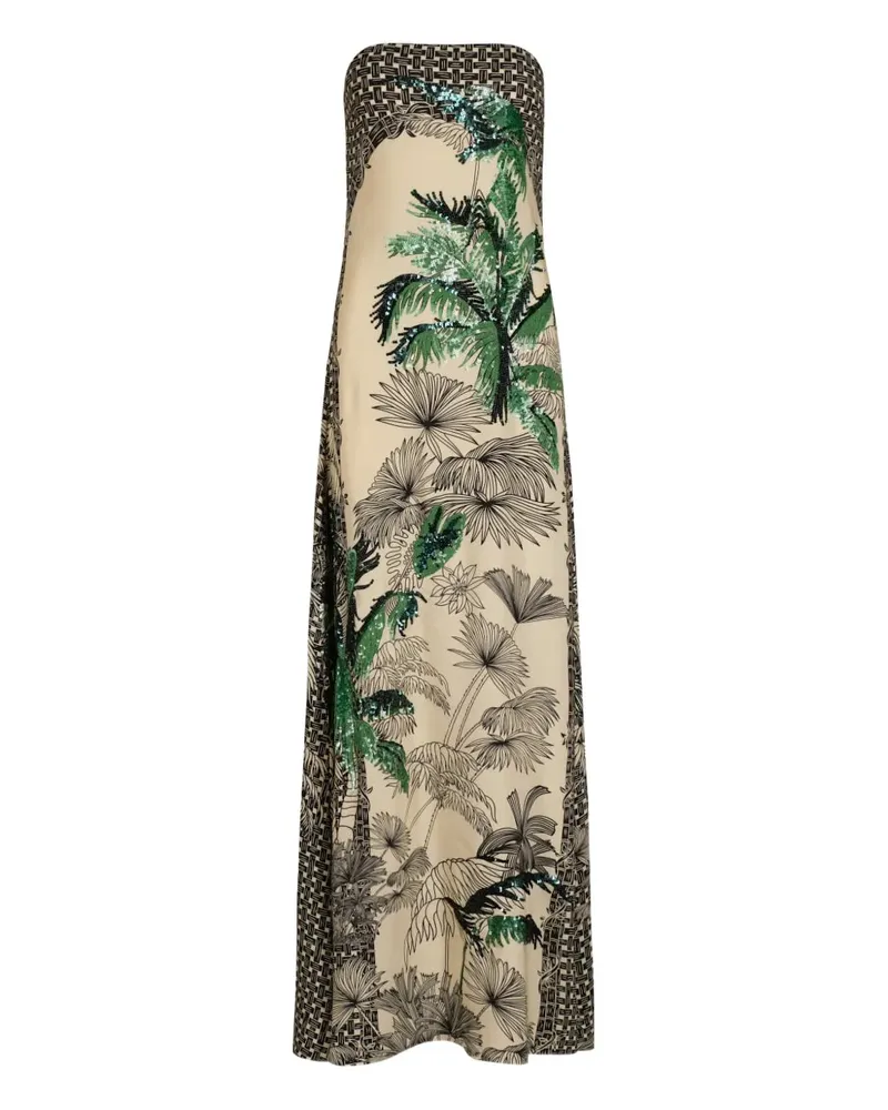 Johanna Ortiz Simbologia floral sequin maxi dress - Nude Nude