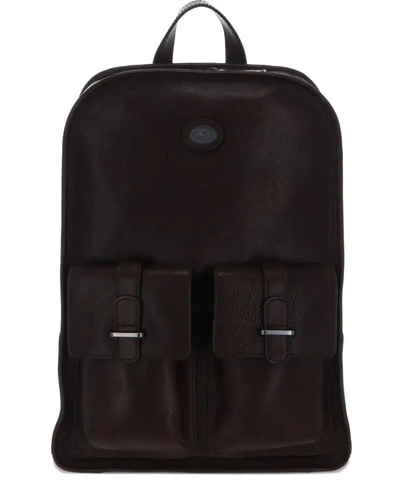 The Bridge Rucksack aus Leder mit Taschen - Braun Braun