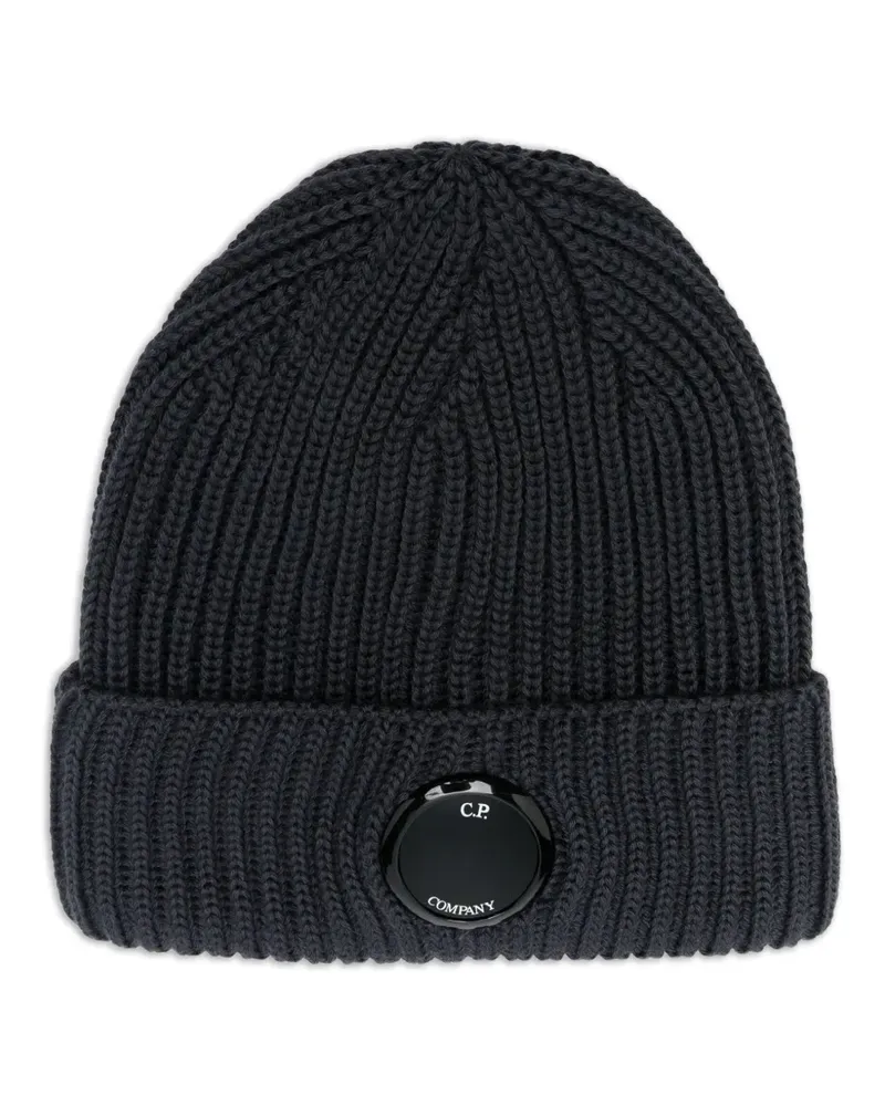 C.P. Company Gerippte Beanie - Blau Blau