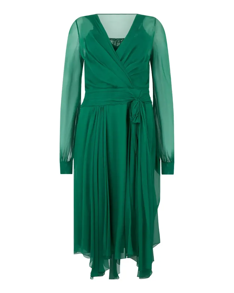 Alberta Ferretti Minikleid mit semi-transparenten Ärmeln - Grün Grün