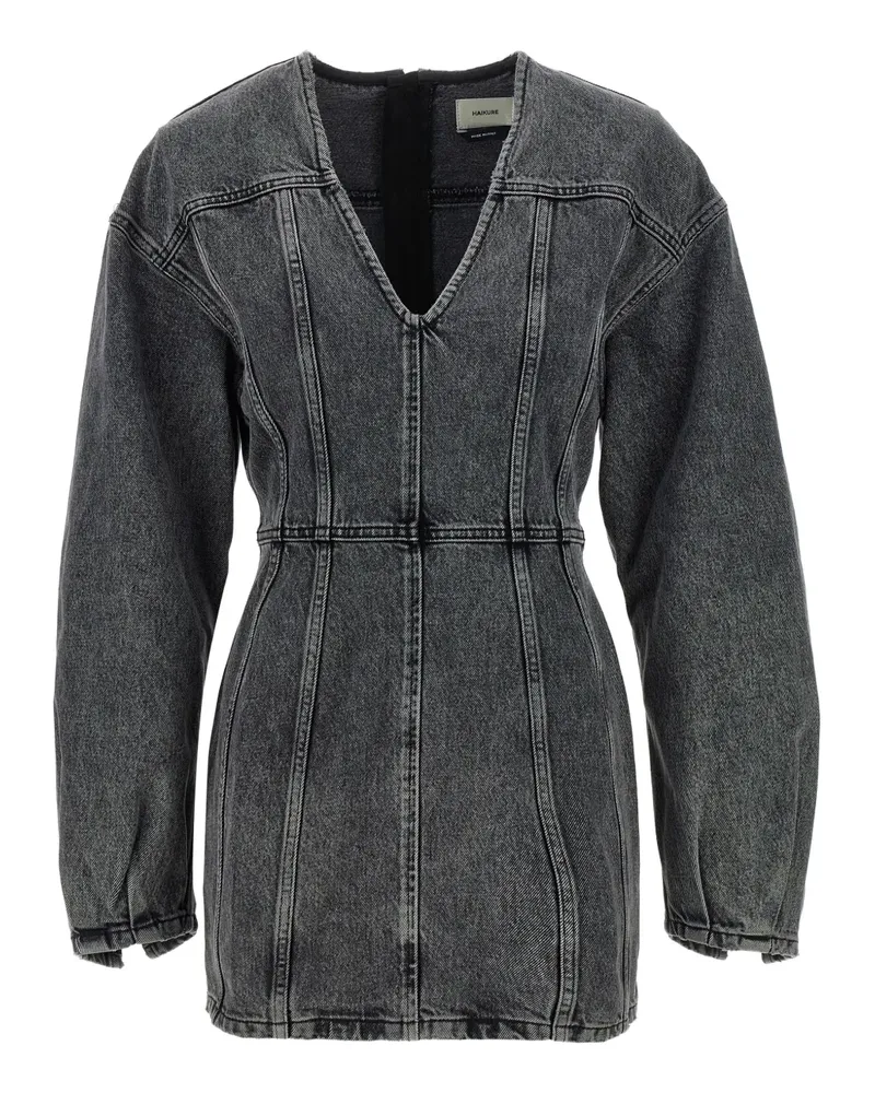 Haikure Jeans-Minikleid mit V-Ausschnitt - Grau Grau