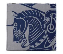 Canvas-Clutch mit Logo-Print - Blau
