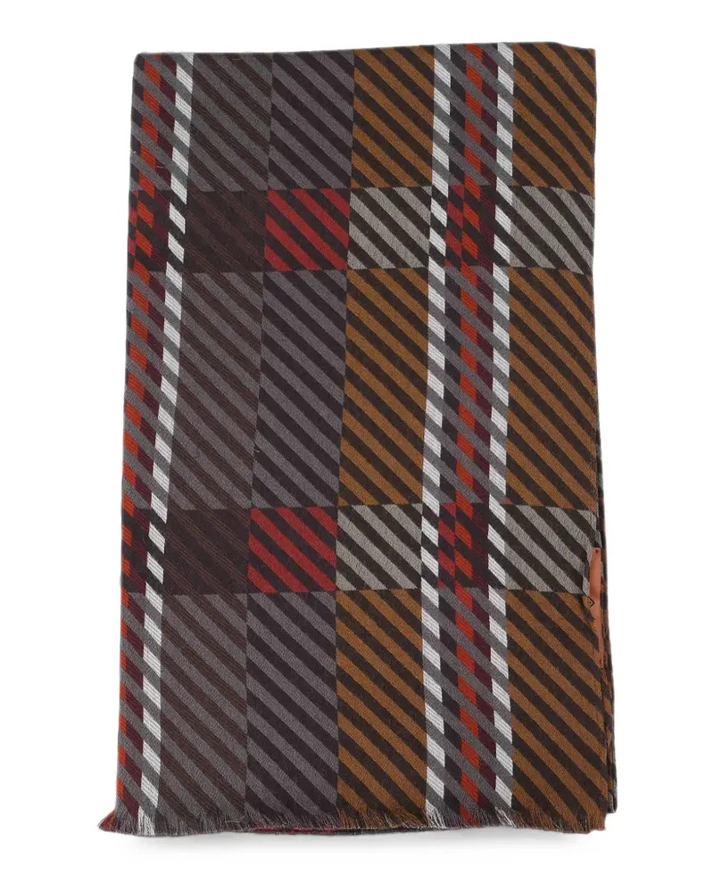 Missoni checked fringed scarf - Braun Braun