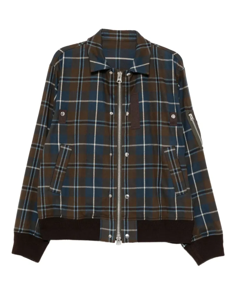 Sacai Karierte Jacke - Braun Braun