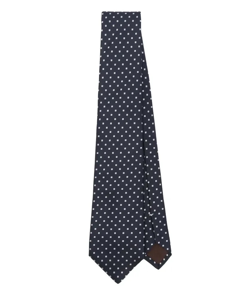 Canali Geometrisch gemusterte Krawatte - Blau Blau