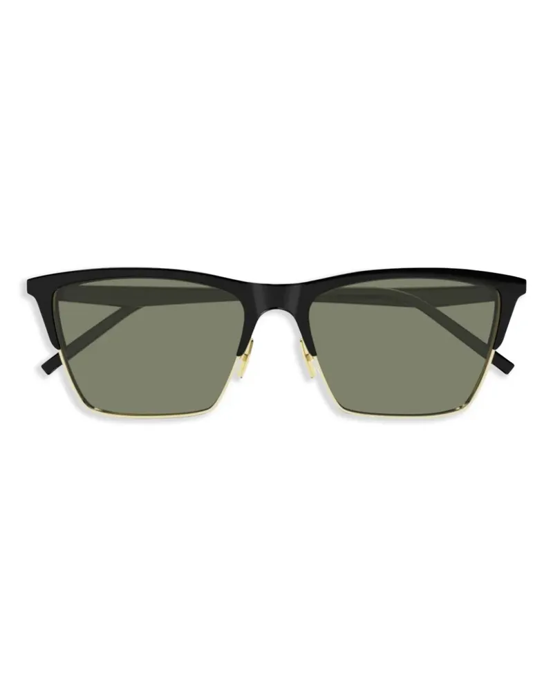 Saint Laurent Sonnenbrille mit eckigem Gestell - Schwarz Schwarz