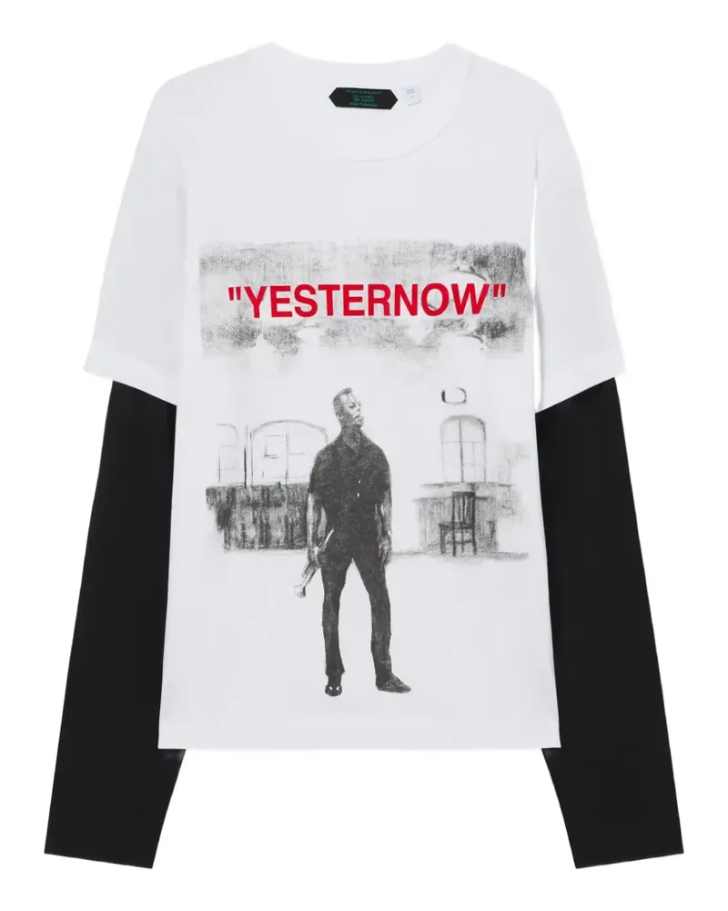 OFF-WHITE Mr. Davis Yesternow Langarmshirt - Weiß Weiß