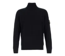 Gerippter Rollkragenpullover - Blau