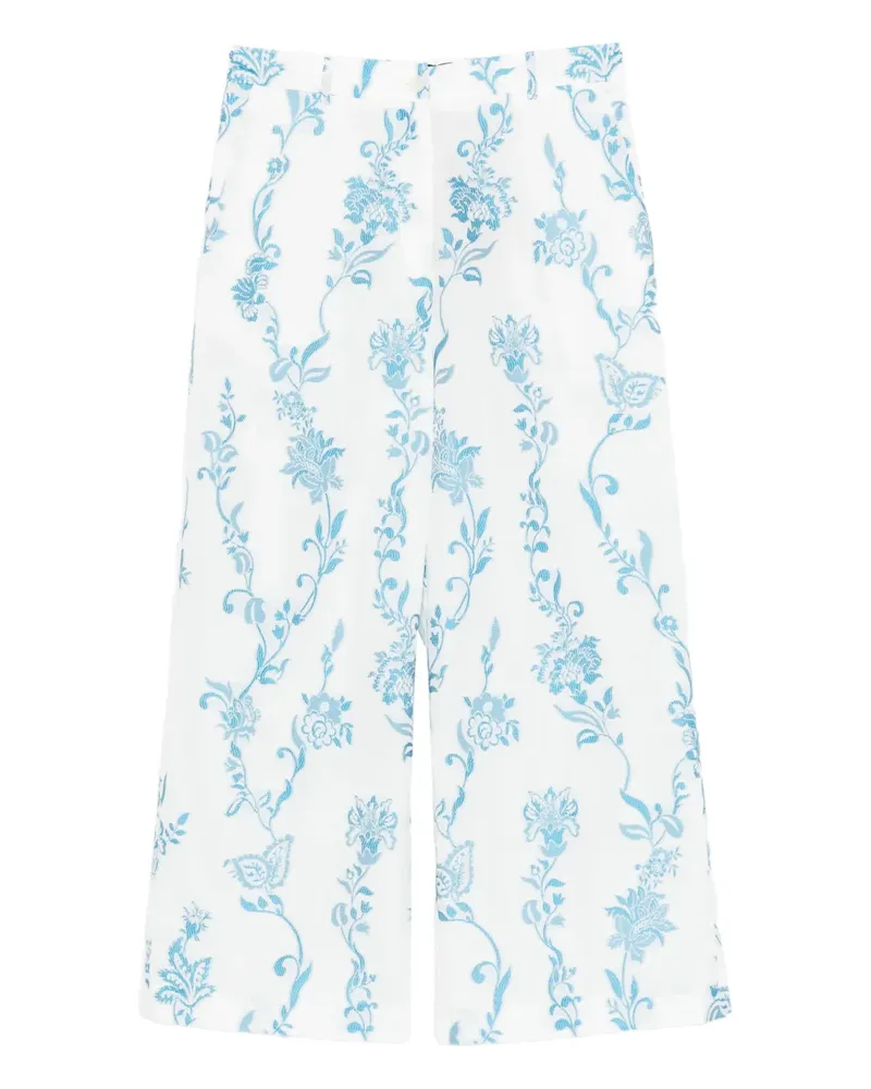 Etro Hose mit Blumenprint - Weiß Weiß