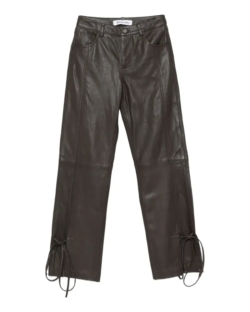 Won Hundred Bella String leather trousers - Braun Braun