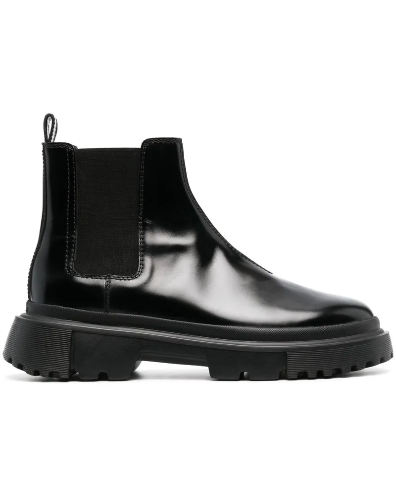 Hogan Chelsea-Boots mit runder Kappe Schwarz