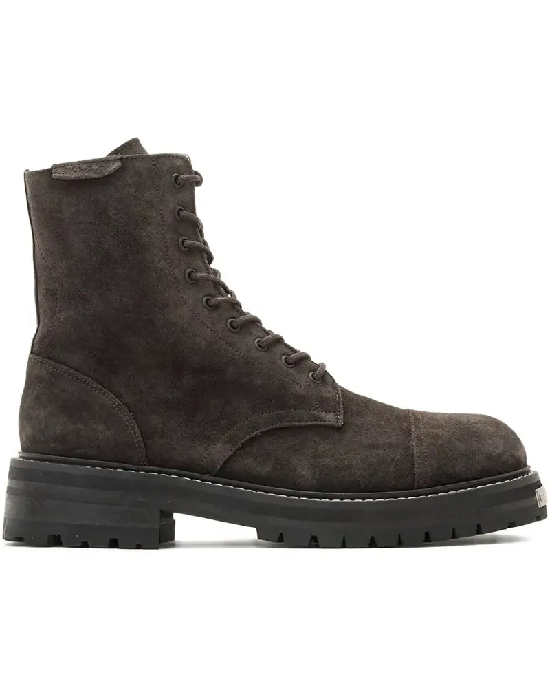 AllSaints Hank lace-up zip boots - Grau Grau