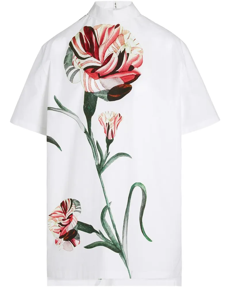 Giambattista Valli Bluse mit Blumen-Print - Weiß Weiß