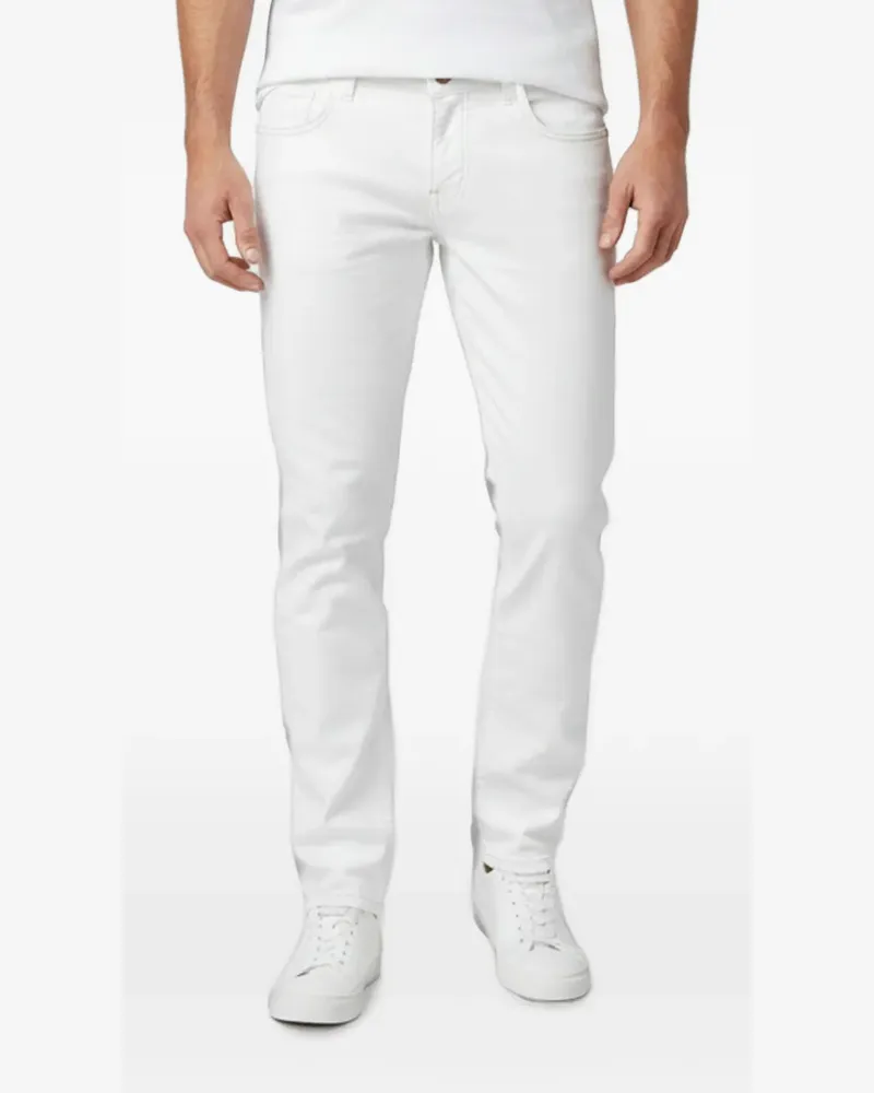 Philipp Plein embroidered-skull slim-fit jeans - Weiß Weiß