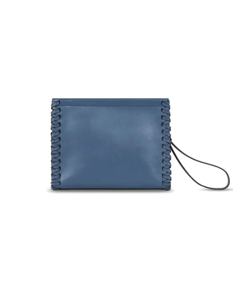 Etro Mittelgroße Clutch mit Ziernaht - Blau Blau
