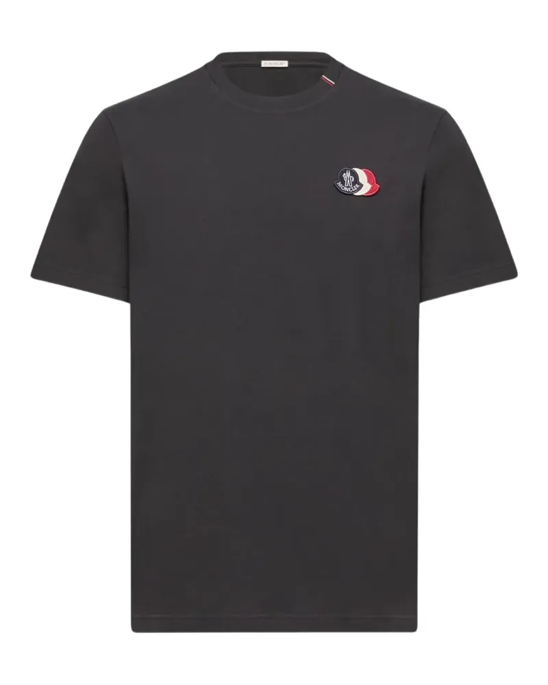 Moncler T-Shirt mit Stickerei - Blau Blau