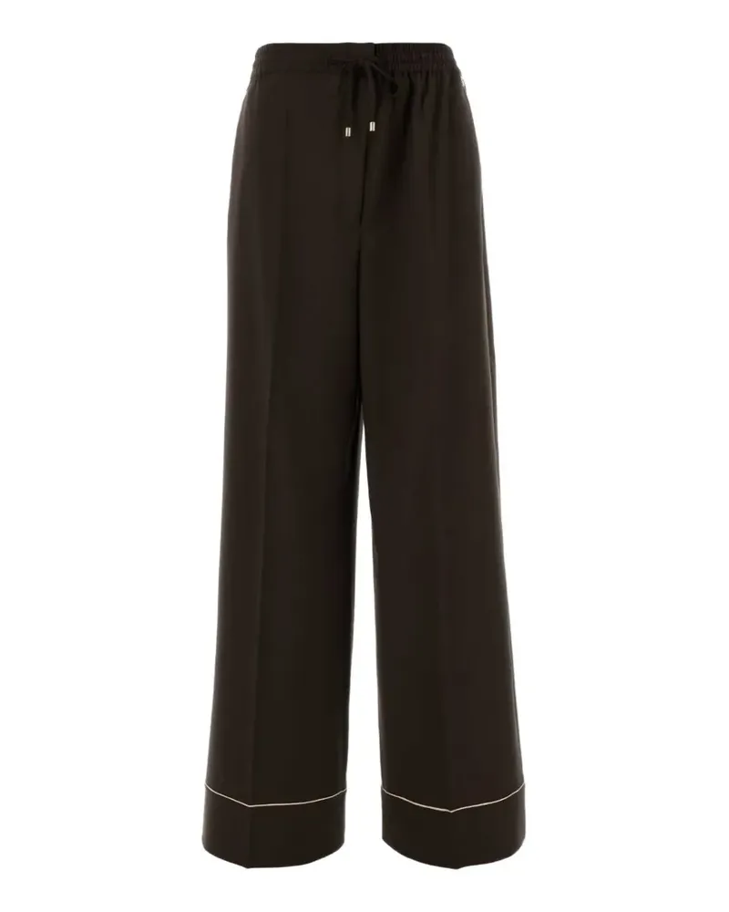 SPORTMAX piped-trim drawstring trousers - Braun Braun