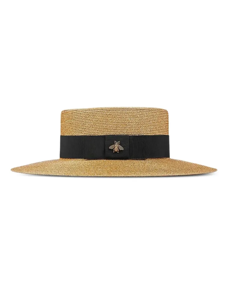 Gucci Strohhut mit Bienendetail - Gold Gold