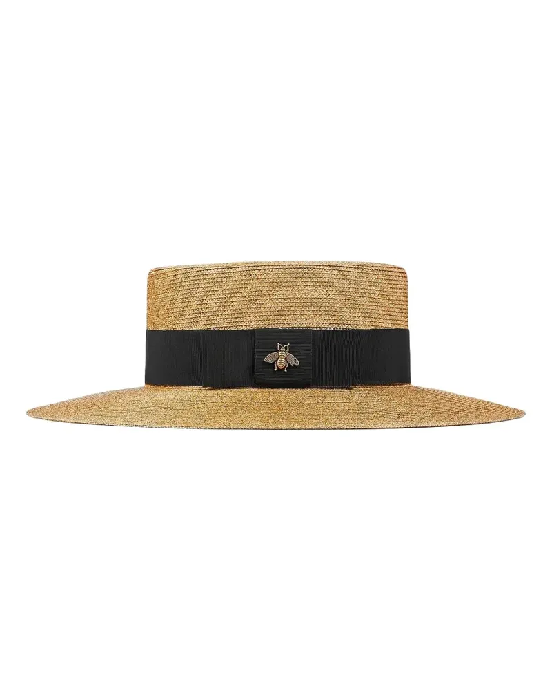 Gucci Strohhut mit Bienendetail - Gold Gold