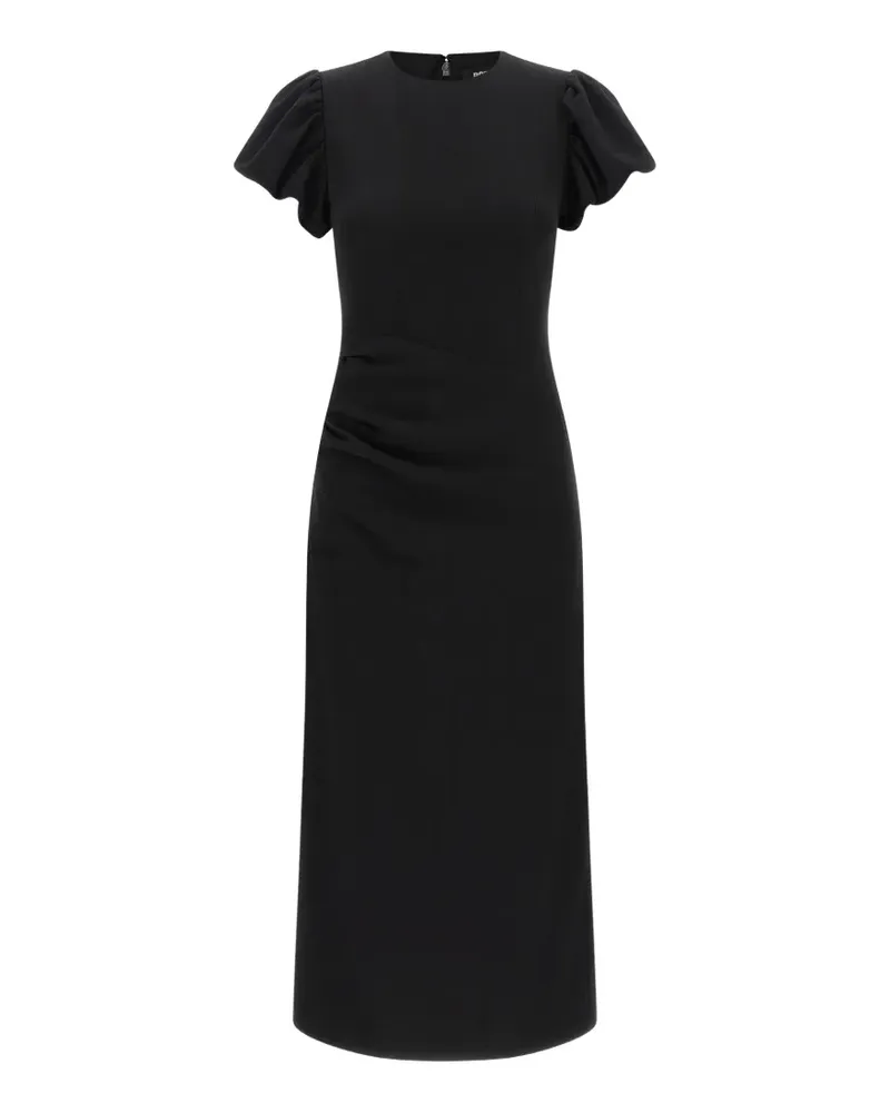 ROTATE Birger Christensen draped puff-sleeve dress - Schwarz Schwarz