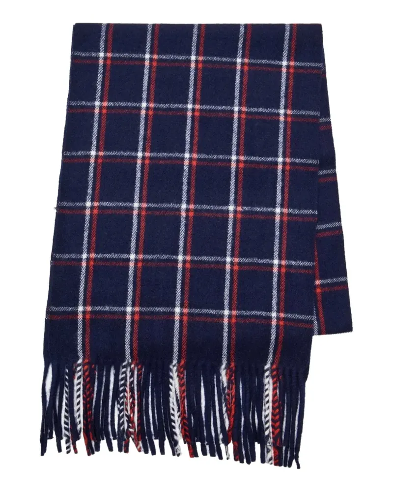Undercover check fringed scarf - Blau Blau