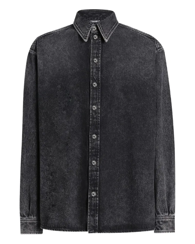 Dolce & Gabbana Ausgeblichenes Jeanshemd - Schwarz Schwarz