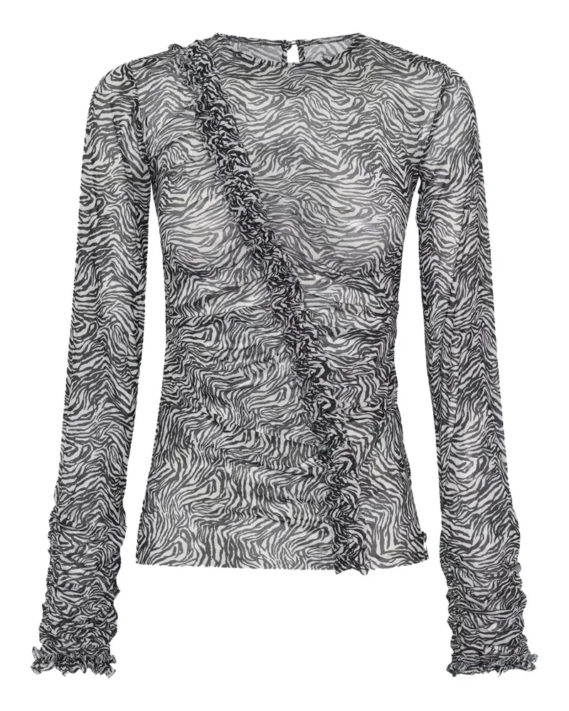 One Teaspoon zebra-pattern blouse - Weiß Weiß