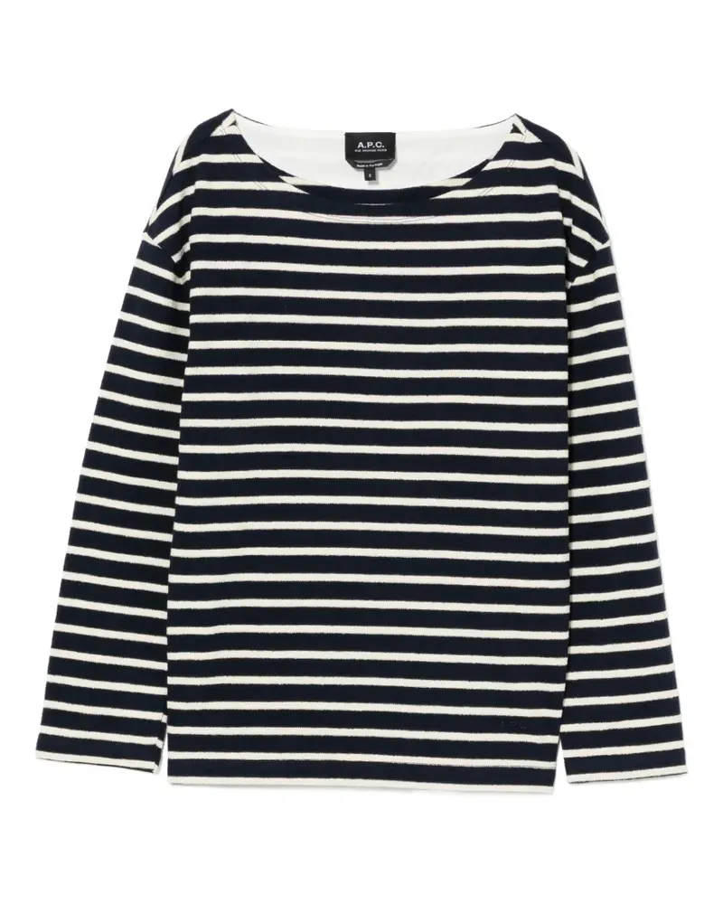 A.P.C. Gestreiftes T-Shirt - Blau Blau