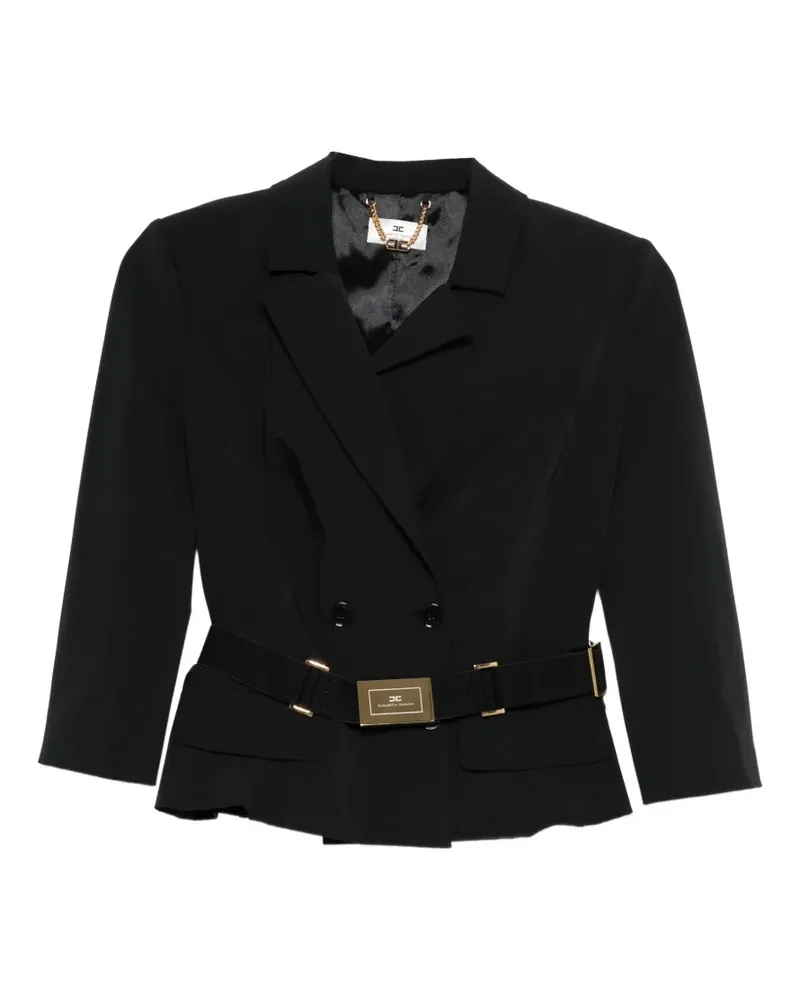 Elisabetta Franchi Jacke mit Gürtel - Schwarz Schwarz