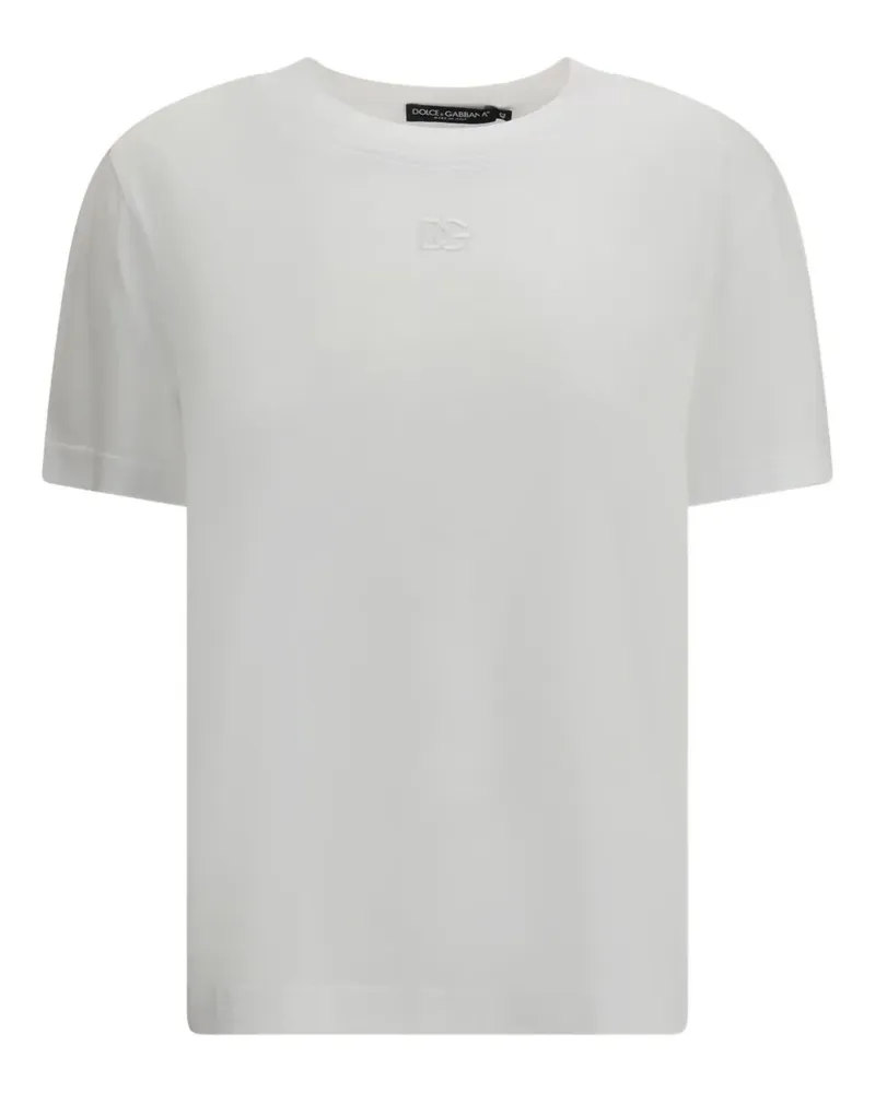 Dolce & Gabbana T-Shirt mit Logo-Stickerei - Weiß Weiß