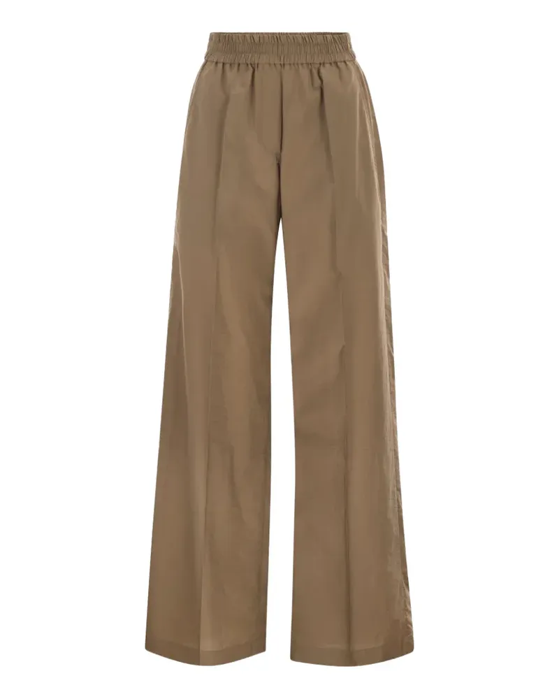 Brunello Cucinelli elasticated-waistband trousers - Braun Braun