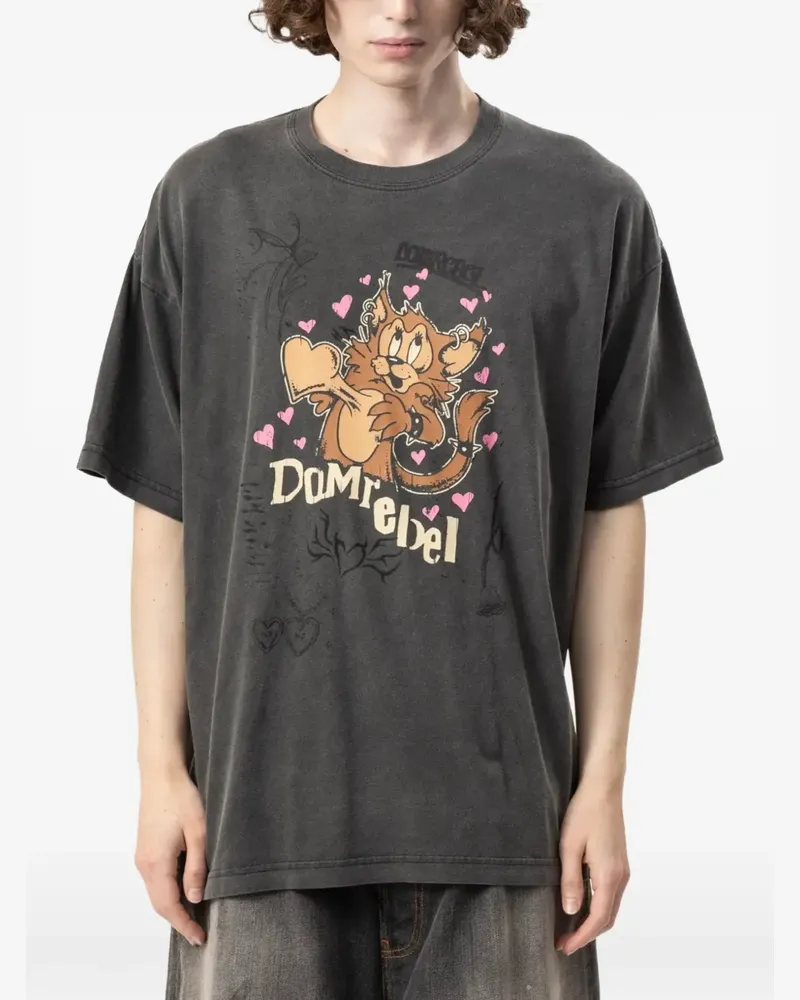 DOMREBEL Boom T-Shirt mit grafischem Print - Grau Grau