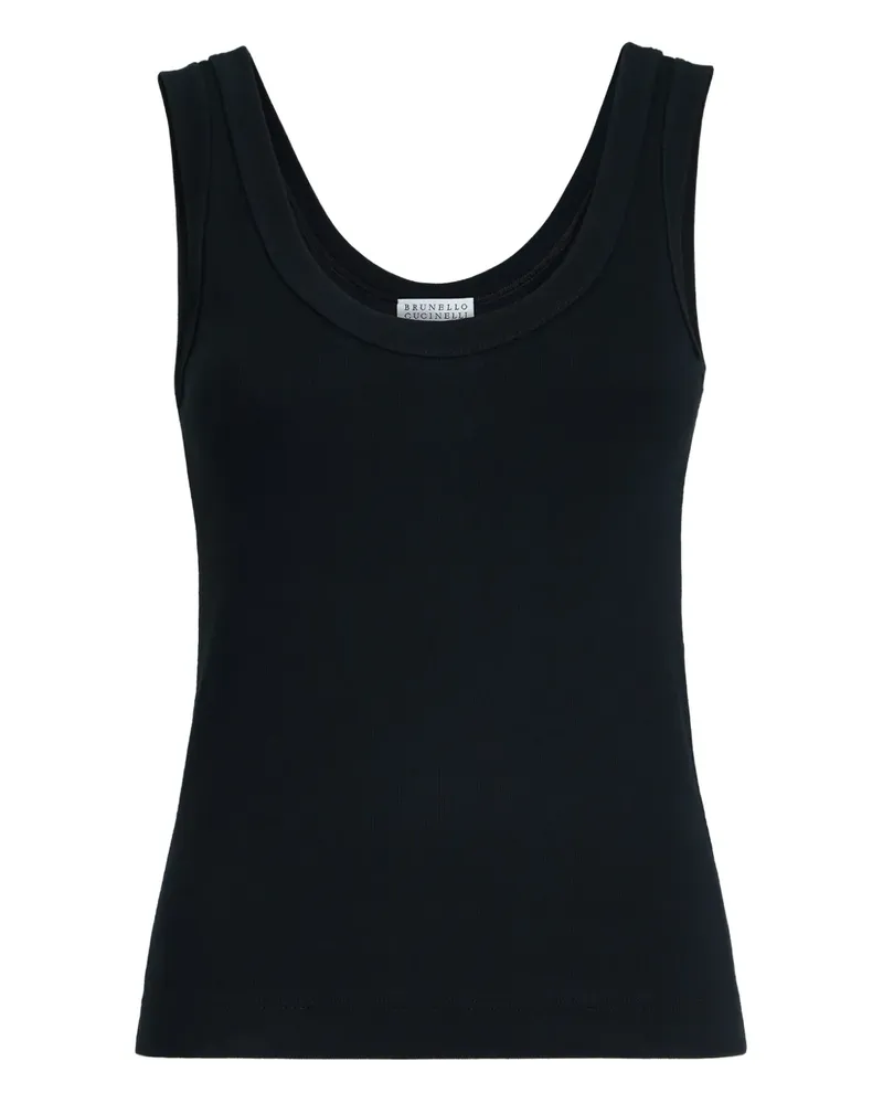 Brunello Cucinelli Geripptes Monili-Top - Schwarz Schwarz