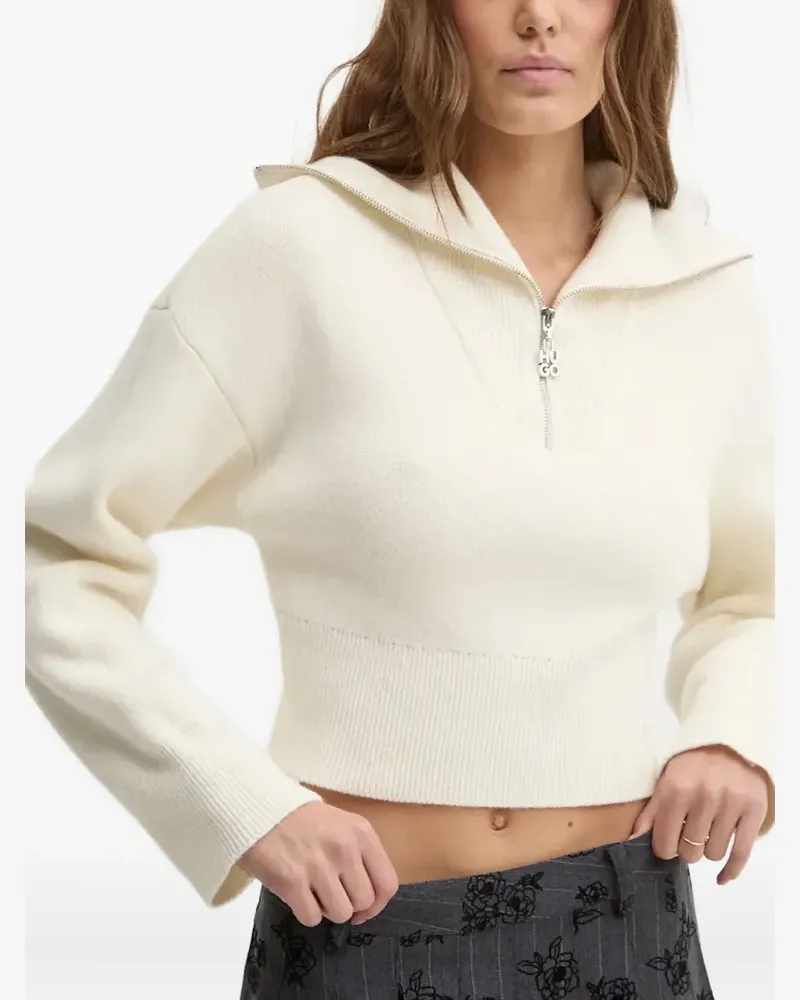HUGO BOSS Pullover mit Reißverschlusskragen - Nude Nude