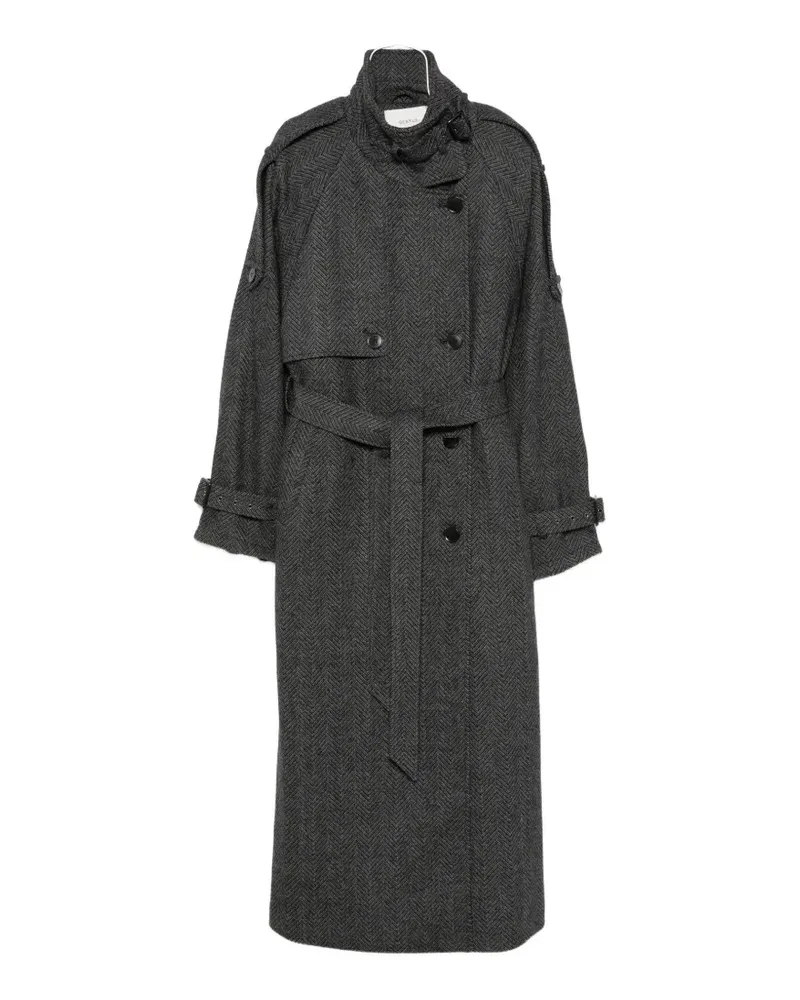 Gestuz herringbone belted coat - Grau Grau
