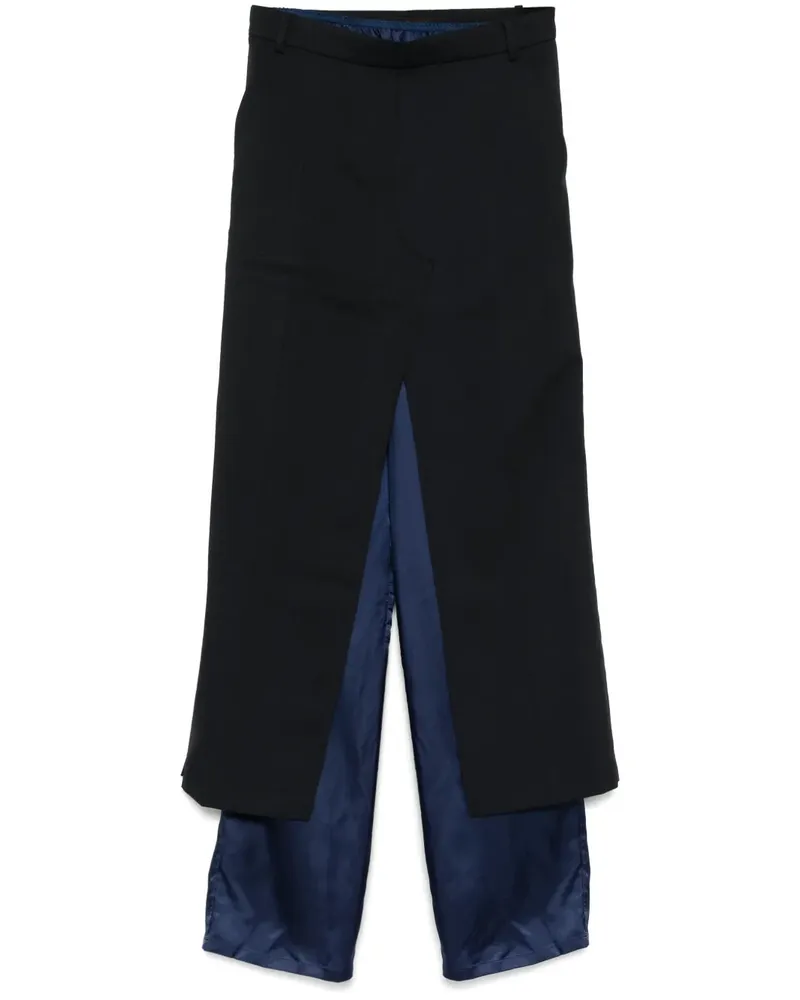 pushBUTTON Hose im Layering-Look - Schwarz Schwarz