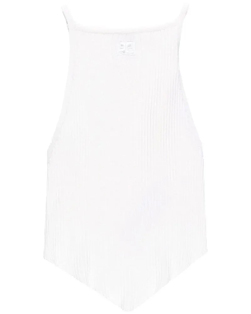 Courrèges Pointy Tanktop aus Rippstrick - Weiß Weiß