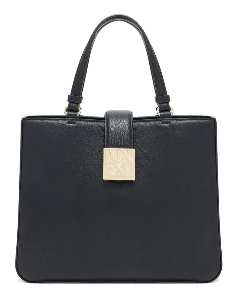 Armani Exchange logo-plaque tote bag - Schwarz Schwarz